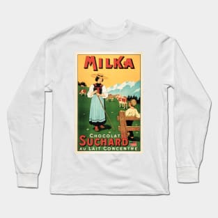 MILKA CHOCOLAT SUCHARD Swiss Milk Chocolates Vintage Advertisement Long Sleeve T-Shirt